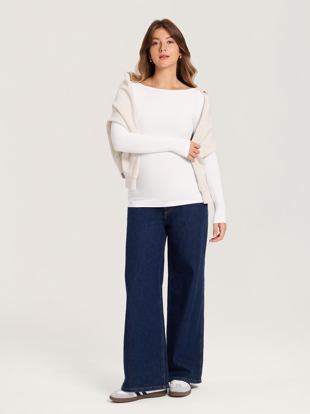 AirSofta Boatneck Maternity Top - Long Sleeves